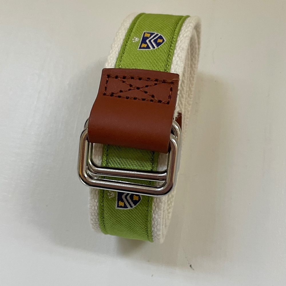 McLaughlin Vance Youth size L Webbing Belt Lime Medieval Emblem Preppy Event